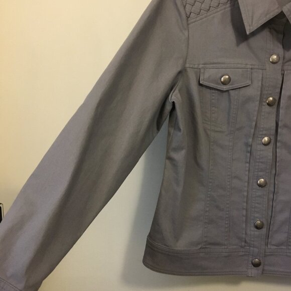 TRIBAL Clay Grey Braided Jean Jacket - Picture 7 of 15